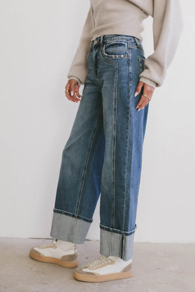 Summer Casual Fashion Straight Loose Washed Denim Pant for Women
