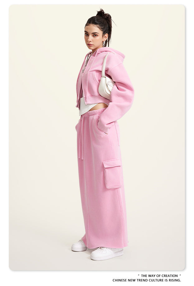 Autumn And Winter Fleece Warm Washed Sports Jacket