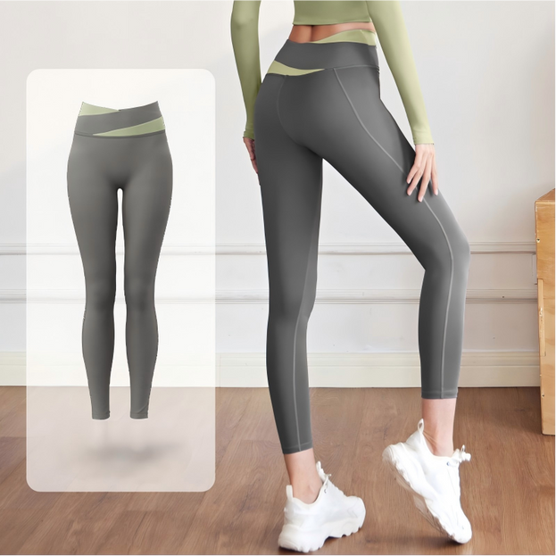 Color-Matched Tight-Fitting Slimming Fitness Yoga Pants For Women