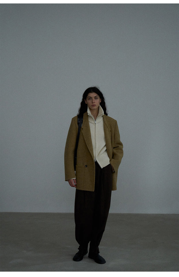 A classic, Fashionable, Mature And Casual Double-sided Woolen And Full Wool Texture Blazer