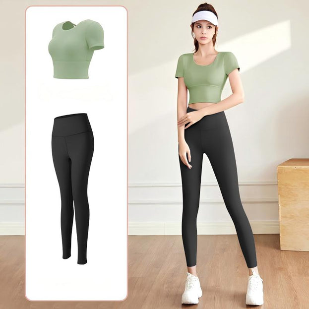 Slimming Fitness Yoga Set with Breast Support for Women