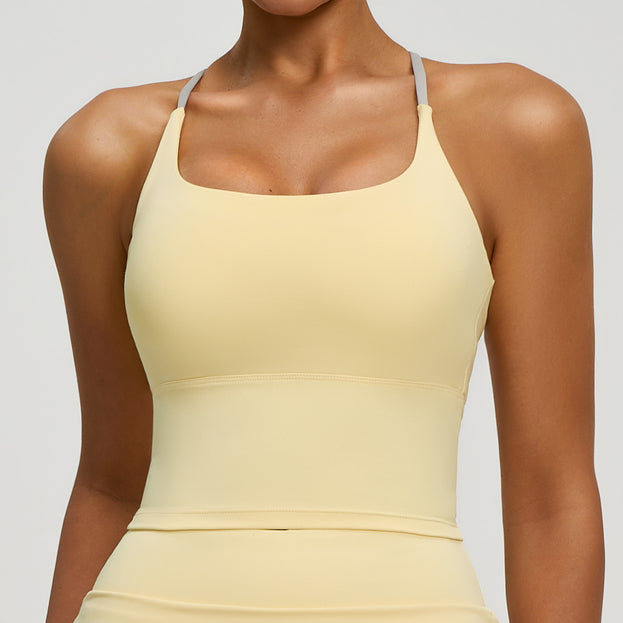 Beautiful Back Cross Strap Naked Sports Vest
