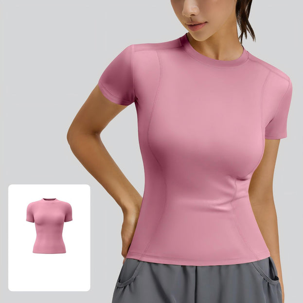 Slim-Fit Sports Tight Round-Neck Yoga T-shirt