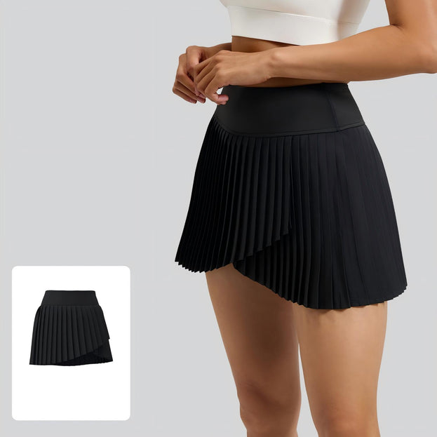 Anti-Exposure Slit Yoga Pleated Short Skirt with Pockets