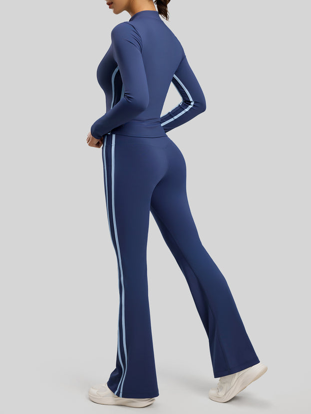 Women's Naked Stretch Striped High Waist Yoga Suit