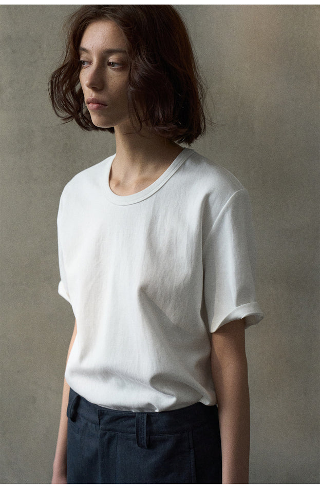 Anti-wrinkle high-twist double-sided commuter casual solid-color women's top