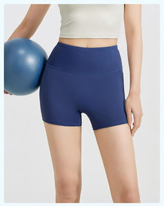 Striped High-Waisted Seamless Sports Yoga Shorts