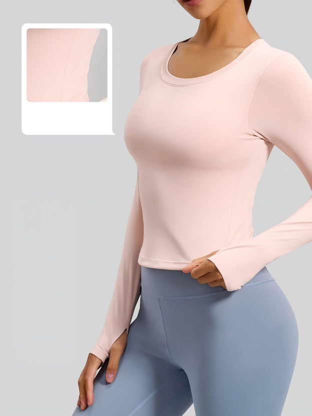 New Style Sporty Yoga Sheer Long-Sleeved Top