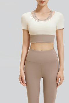 Two-Piece Sports Bra and Yoga Set with Built-in Pads