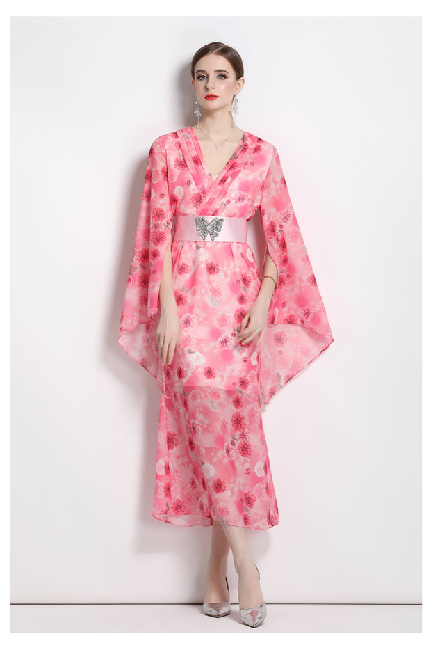 Holiday Chic Printed Waisted Dress
