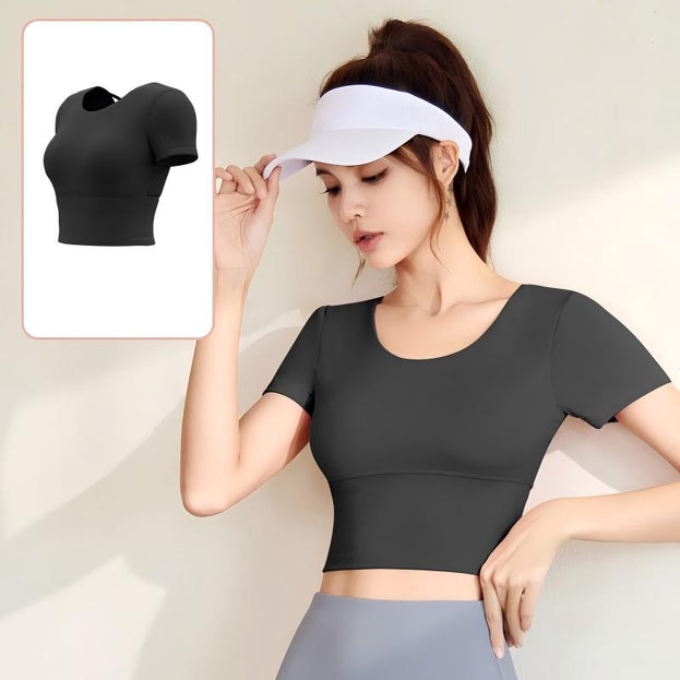 Bare-Chested Yoga Top with Built-in Cups for Women
