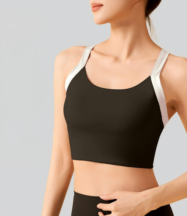 Women's One-piece Sports Fitness Vest with Chest Pad
