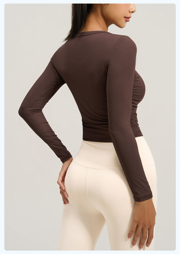 Autumn New Slim-fit Tight Waist Yoga Suit Long Sleeves