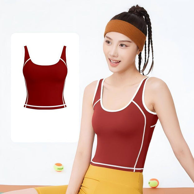 Curved Tank Top – U-Neck High-Elastic Seamless Sports Tank