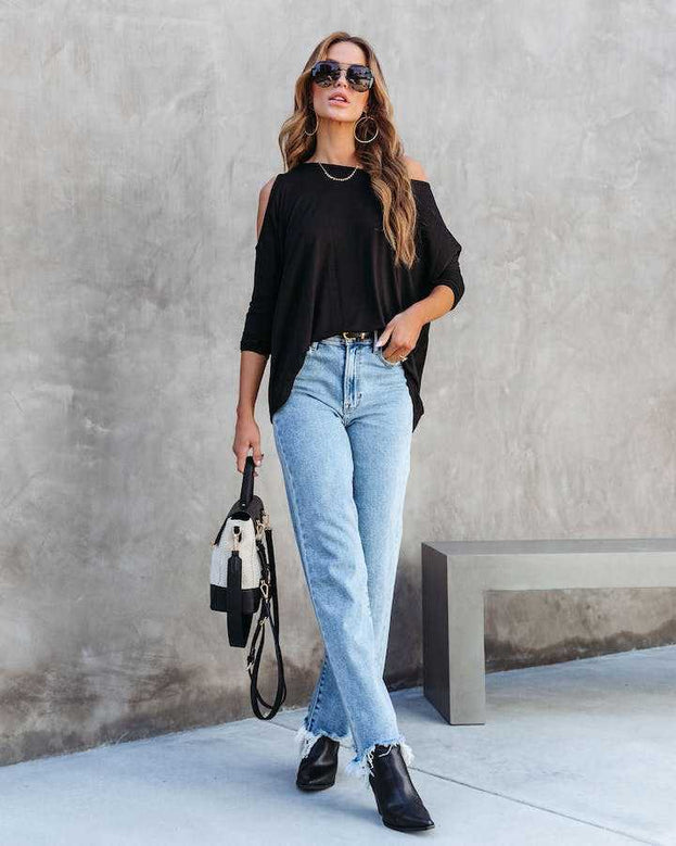 Summer Fashion Versatile Casual Loose Washed Straight Denim Pant for Women