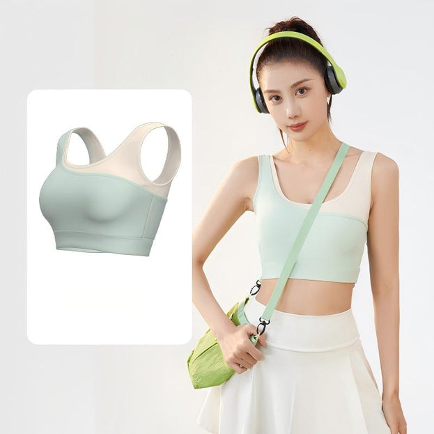 High-Elasticity Push-Up Two-Tone U-Shape Sports Bra