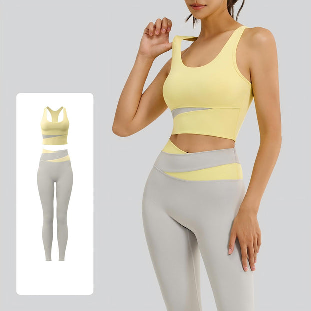Color-Matched High-Waisted Abdominal-Toning Fitness Yoga Set