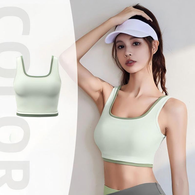 Color-Matched Gathering Motion Yoga Bra