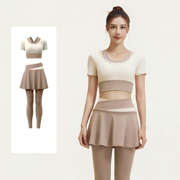 High-Waisted Running Yoga Two-Piece Color-Matched Set