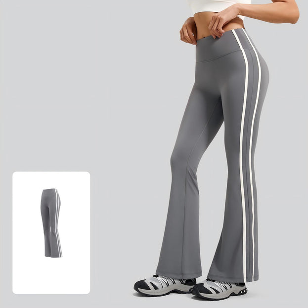 Exercise Fitness Yoga Striped Flared Pants for Women