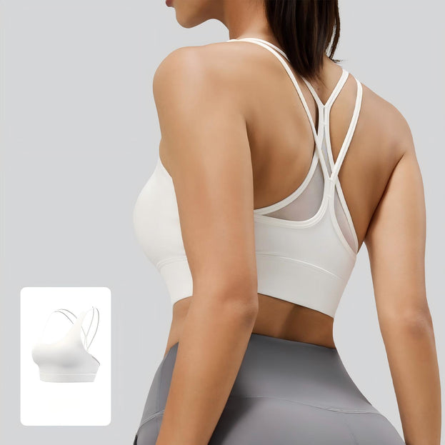 Net Fabric Back-Crossing Motion Yoga Vest
