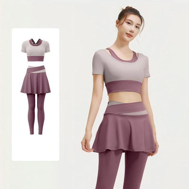 High-Waisted Running Yoga Two-Piece Color-Matched Set