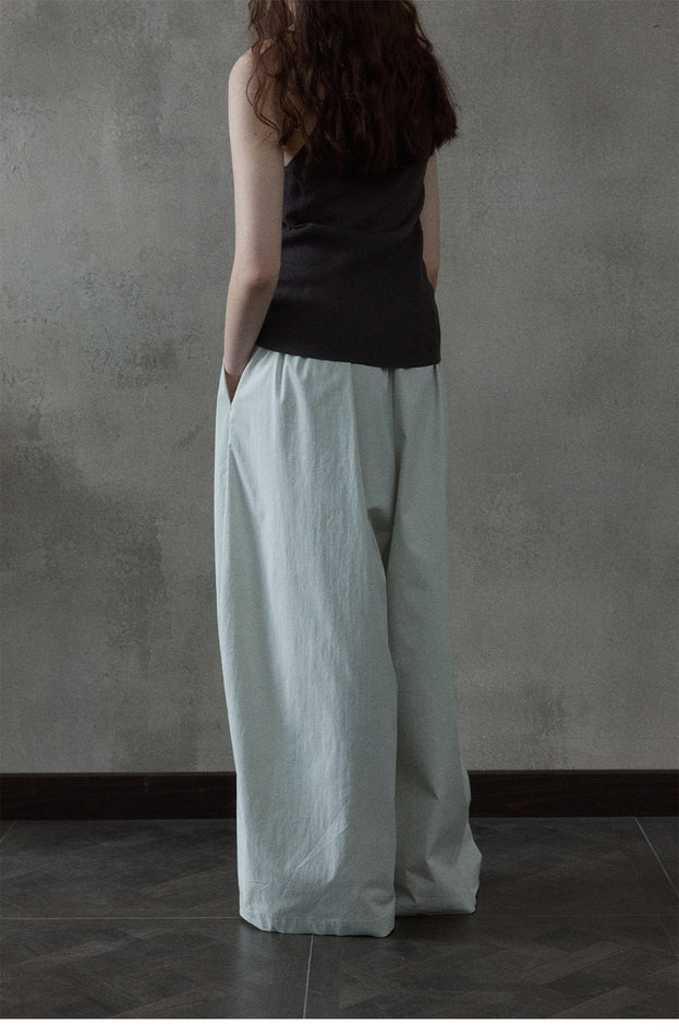 Three-Fold Paper Texture Loose-fitting Wide-leg Casual Women Pant