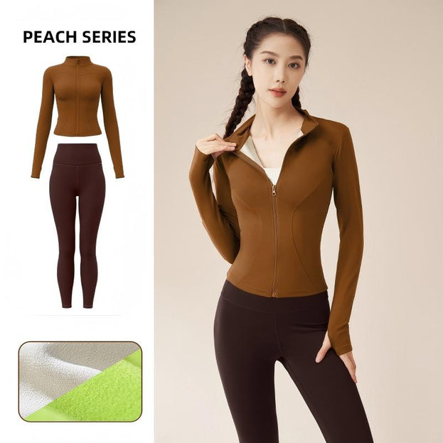 Women's Naked Slim-Fit High Bullet Windproof Fitness Suit