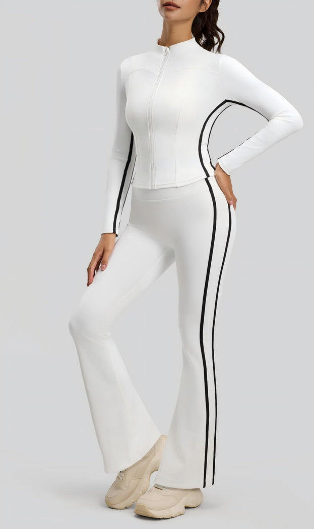 Women's Naked Stretch Striped High Waist Yoga Suit