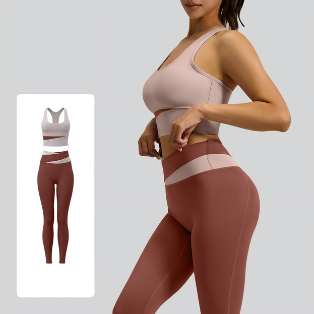 Color-Matched High-Waisted Abdominal-Toning Fitness Yoga Set