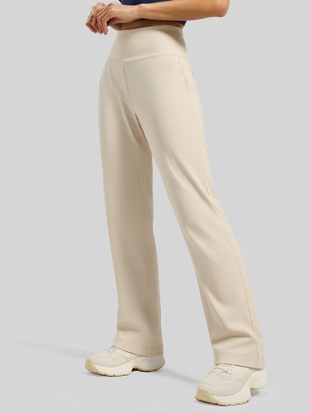 Loose and Straight Yoga Pants with a Waist Pocket