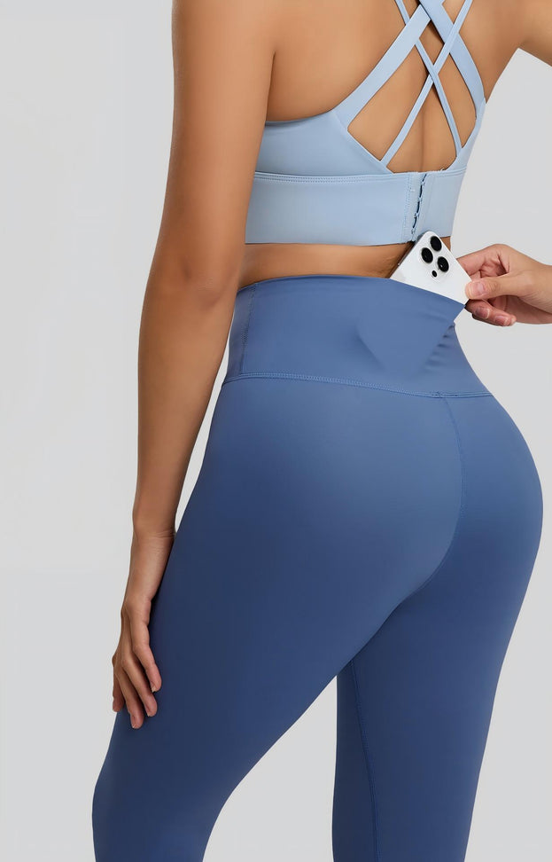 Unembroidered Shaping Fitness Pants with A Rear Pocket