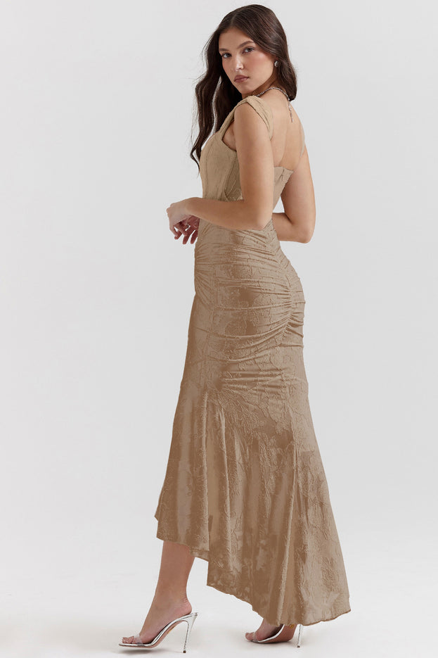 Summer Fashionable Square-Neck Sexy Slim-Fitting Asymmetrical Slip Dress for Women