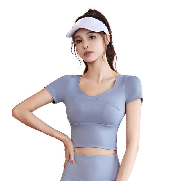 Running Sporty Yoga Top With Built-in Bra Support