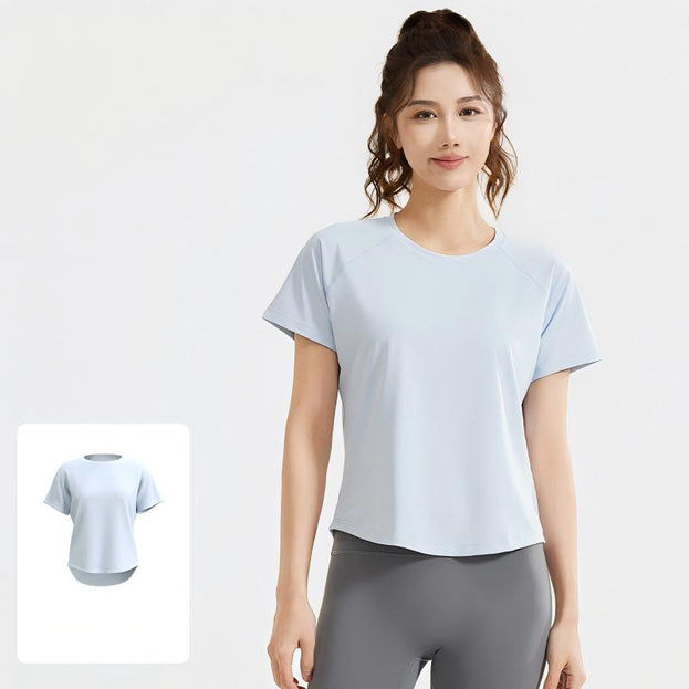 Summer Sports Fitness Loose Mesh Yoga Short Sleeves