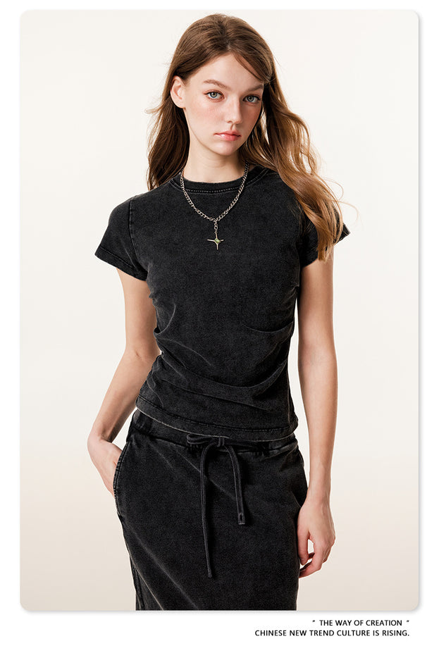 Summer Fashion Heavy Industry Patchwork American-style Top