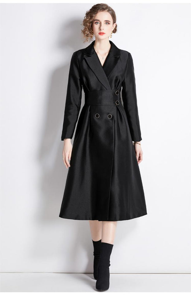 Retro Waist Slimming Mid-Length Dress
