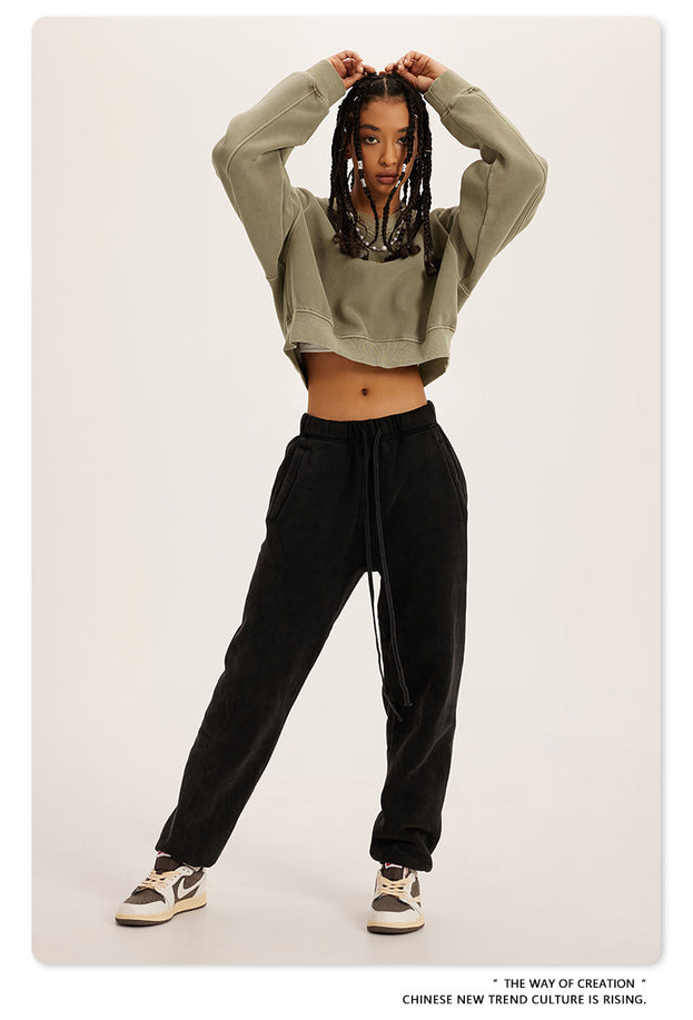 Trendy V-neck And Fleece American Sweatshirt