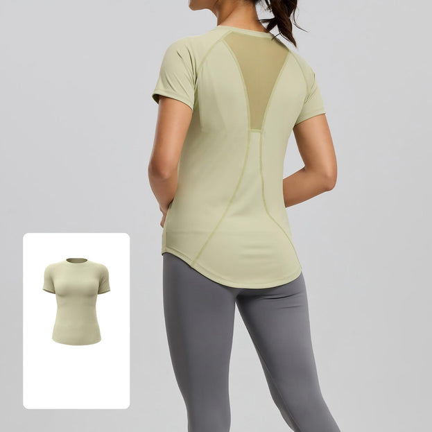 Women's Back Gauze Yoga Shaping Quick-Dry Fitness Top