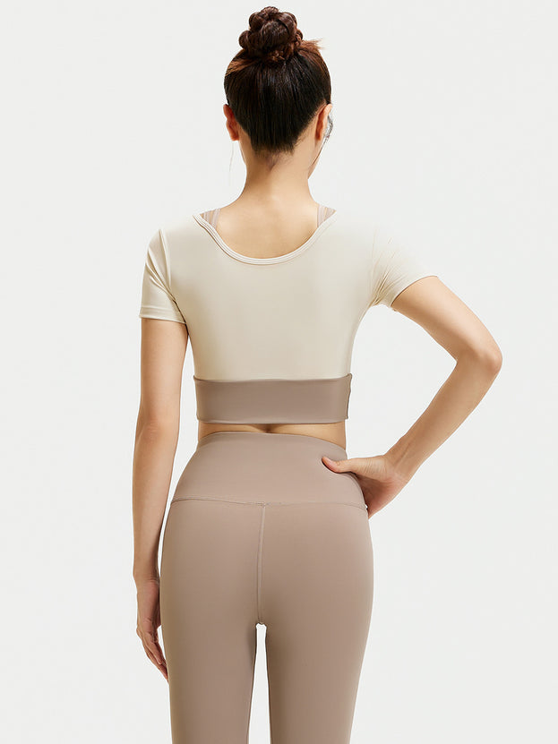 Two-Piece Sports Bra and Yoga Set with Built-in Pads