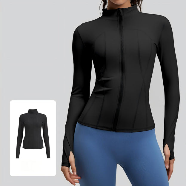 Sporty Figure-Hugging and Sheer Yoga Coat