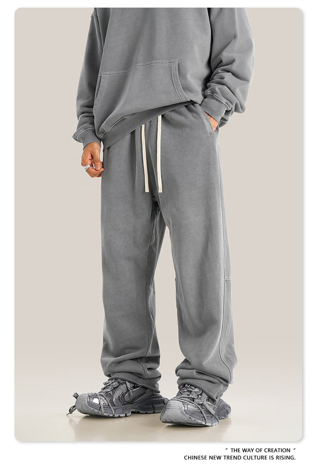 Washed And Aged Trendy Loose Casual Pants