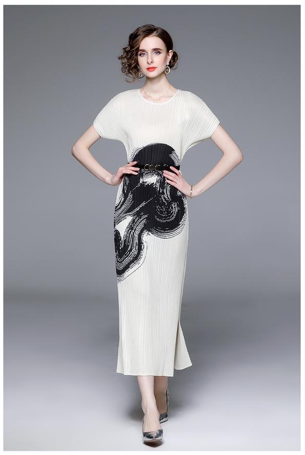 Loose and Thin Temperament Elegant Girl Over-the-Knee Long White Skirt