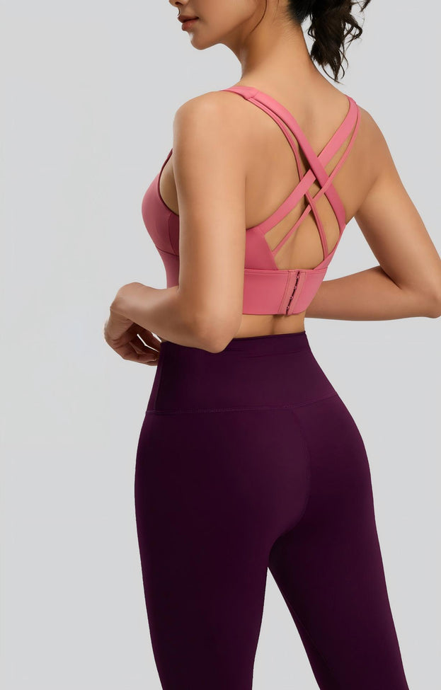 Cross-Design Elastic Fitness Yoga Bra