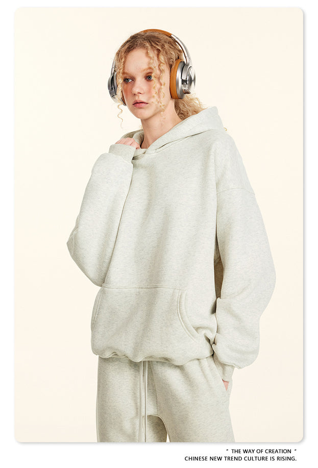 Dopamine Solid-color Fashionable Casual Commuting Youth Hooded Men's Sweatshirt