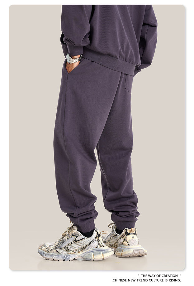 Sporty Drawstring Basic Style Trendy Solid-color Men's Sweatpants