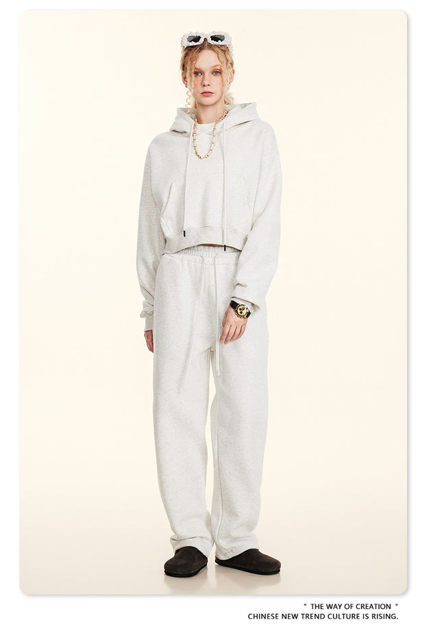 American Retro Hooded Pull-out Thickened Solid-color Fashion Sweatshirt