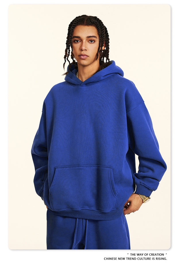 Dopamine Solid-color Fashionable Casual Commuting Youth Hooded Men's Sweatshirt