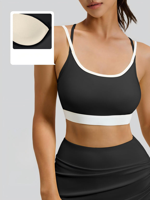 Women's Contrast Cross-Back Sports Underwear
