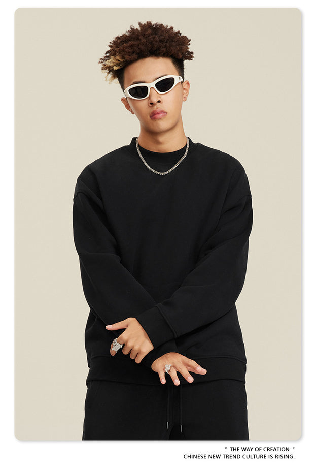 American-style Trendy Round-neck Long-sleeved Warm Sweatshirt